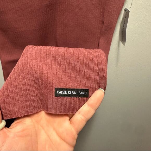 Calvin Klein dusty rose‎ ribbed tank scoop neck body con dress NWT - Picture 4 of 8